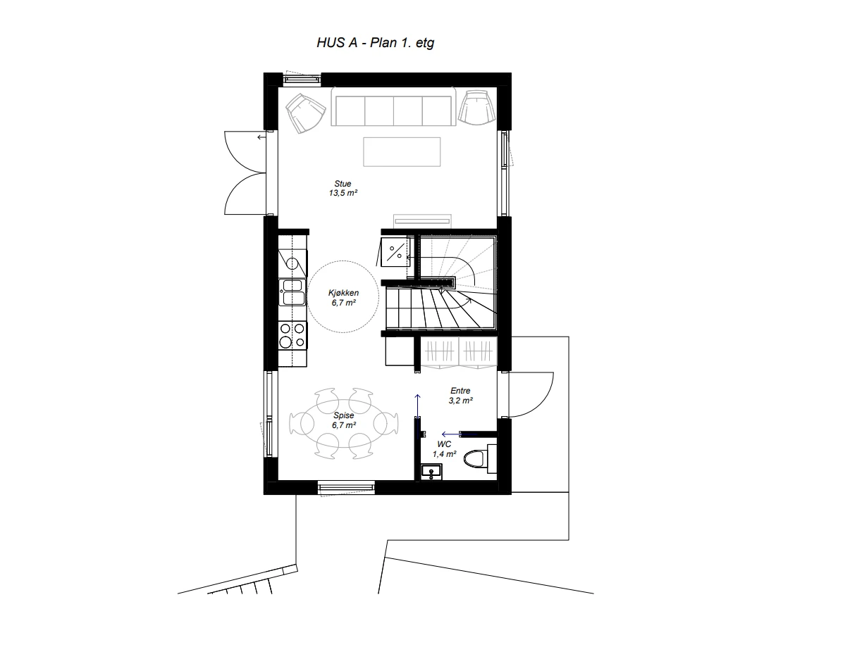 Plantegning 1.etasje Galleribilde