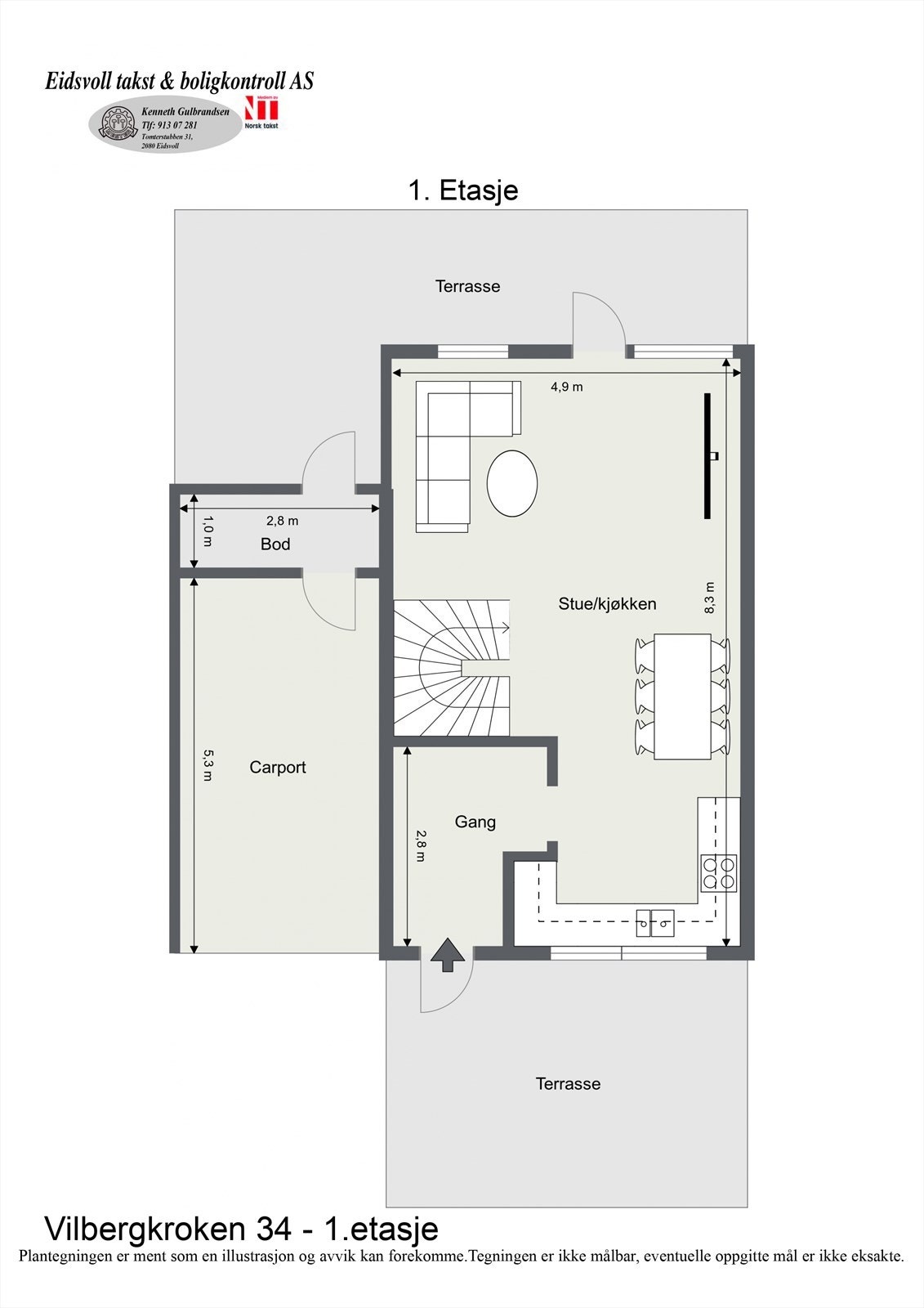 Plantegning 1. etasje Galleribilde
