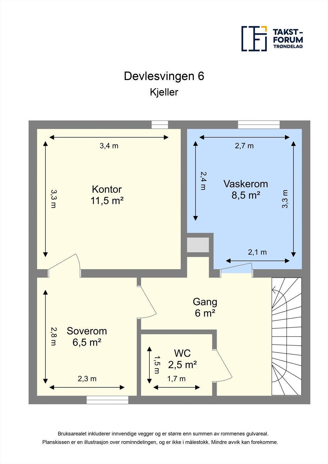 Planskisse kjeller. Galleribilde