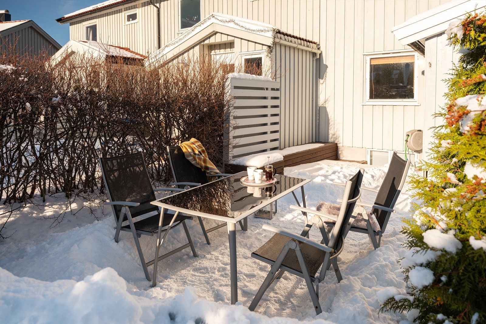Den største markterrassen måler hele 20m² og byr på gode møbleringsmuligheter. Galleribilde