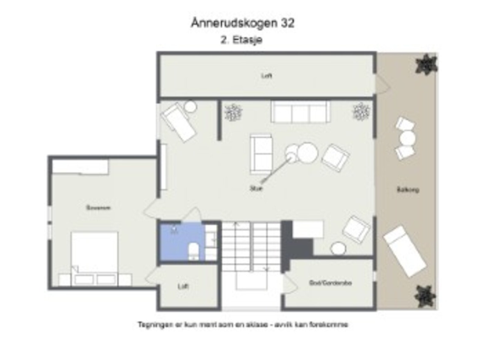 Planløsning 2. etasje Galleribilde