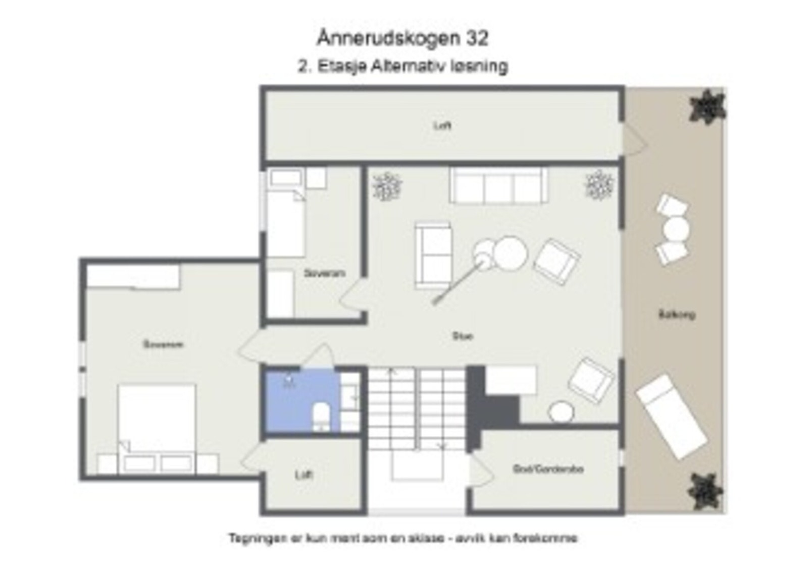 Alternativ planløsning 2. etasje Galleribilde