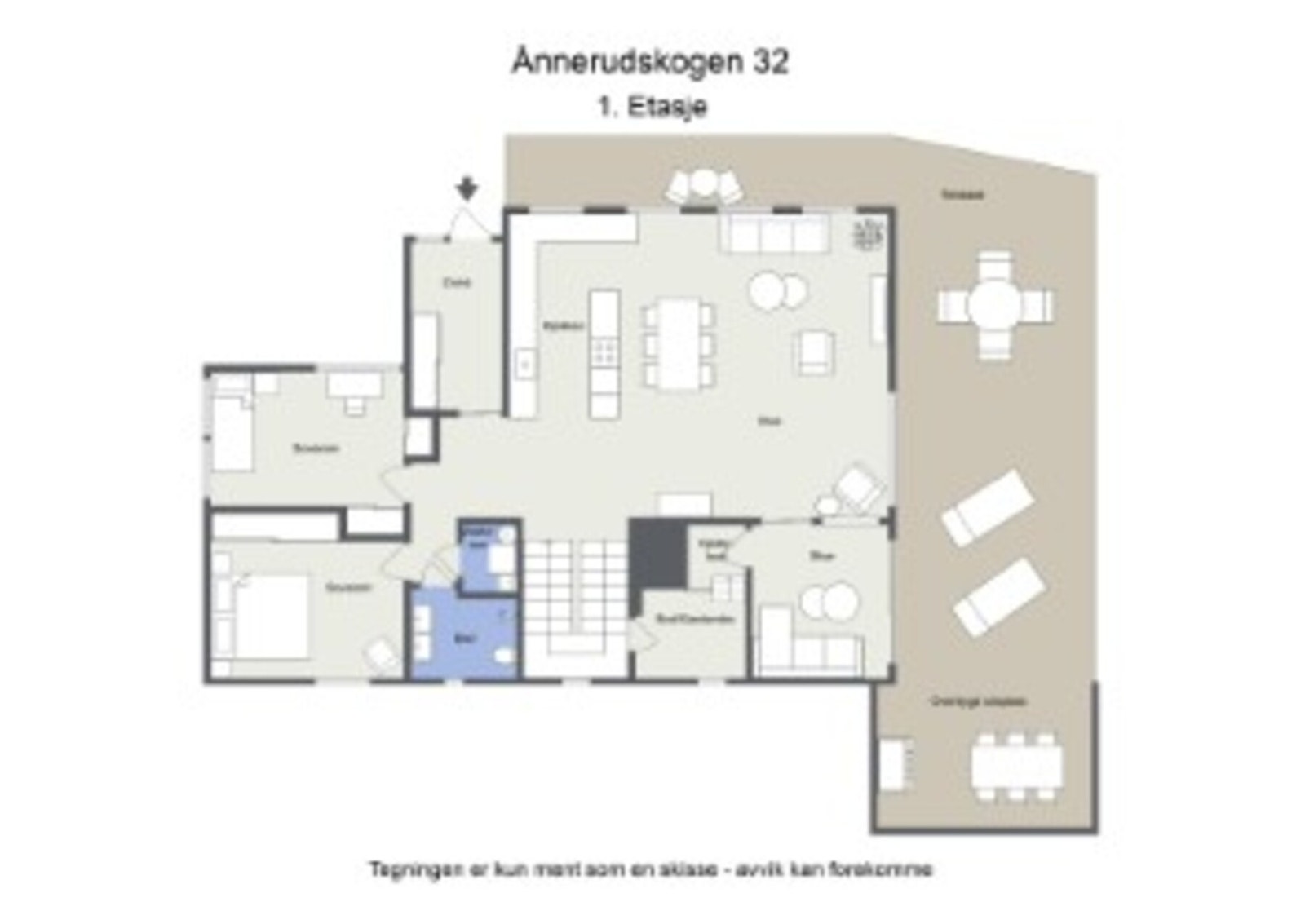 Planløsning 1. etasje Galleribilde