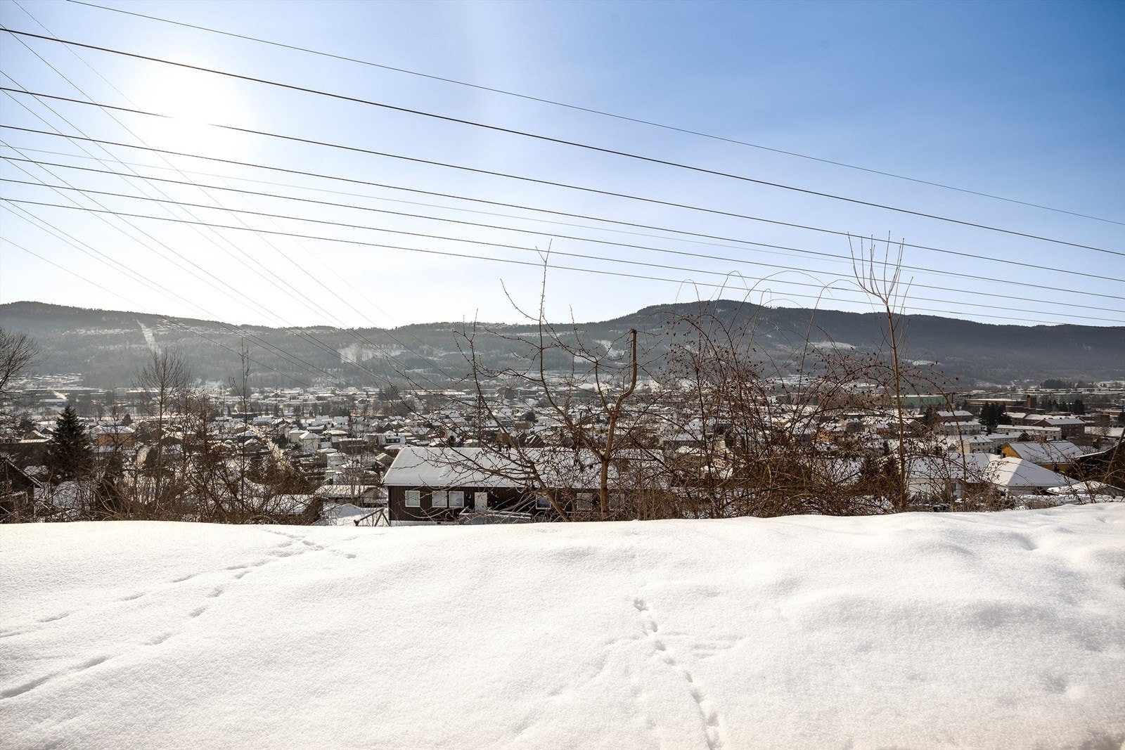 Fra eiendommen er det flott utsikt mot Gulskogen og nærområdet. Galleribilde