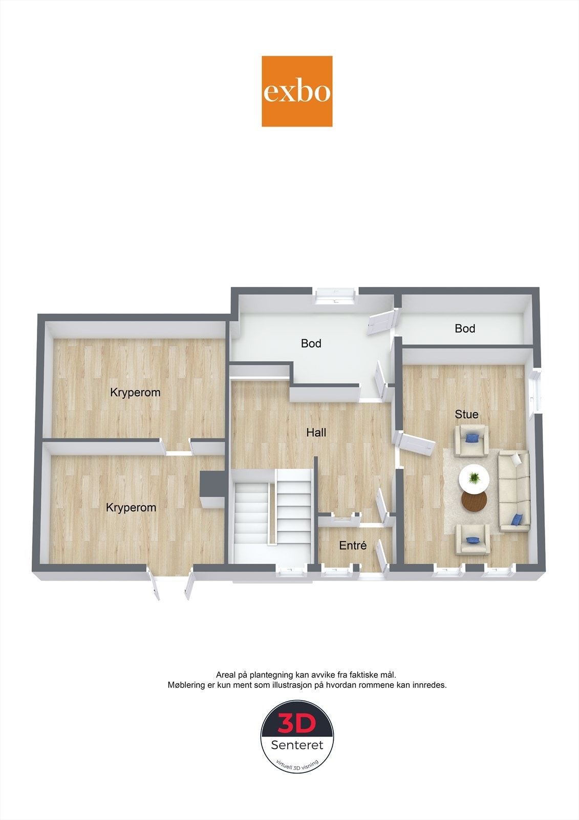 Underetasjen har følgende innhold. Galleribilde