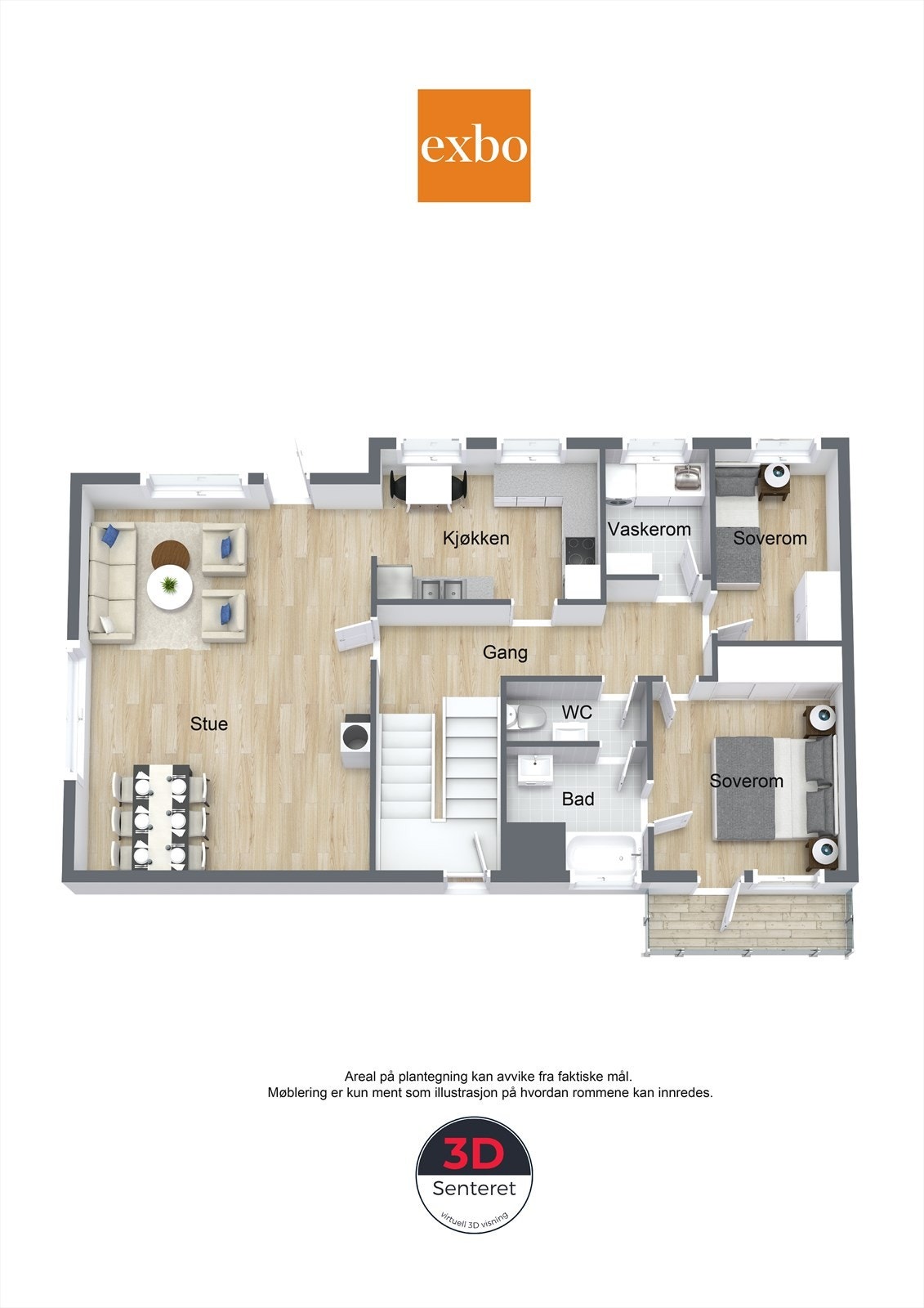 I 1.etasje er det følgende plantegning. Galleribilde
