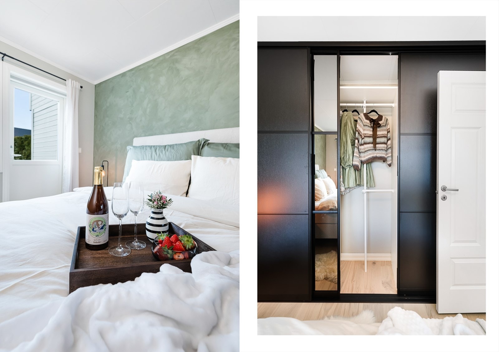 Rålekkert nytt gulv, en stavs eikeparkett, på hovedsoverommet. Galleribilde