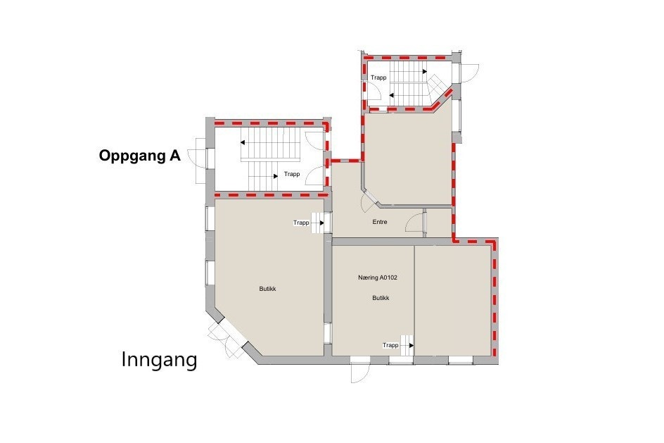 Plantegning, dog ikke helt korrekt. Galleribilde