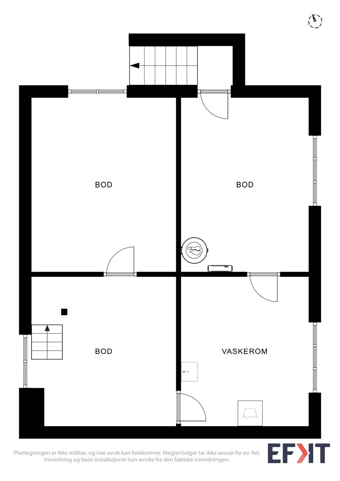 Plantegningen er ikke målbar, og noe avvik kan forekomme. Megler/selger tar ikke ansvar for ev. feil. Innredning og faste installasjoner kan avvike fra den faktiske innredningen. Galleribilde