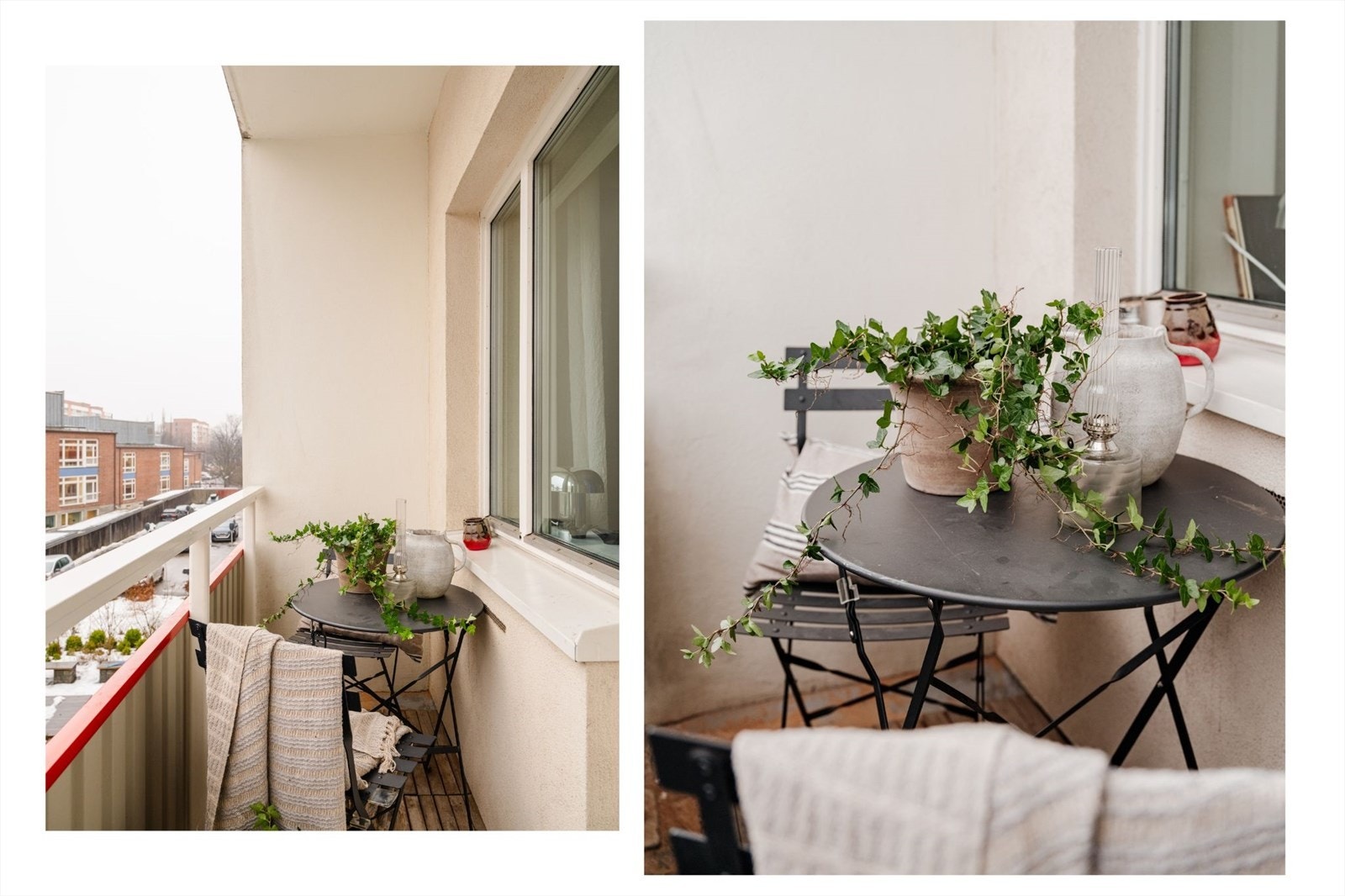 Balkongen ligger sydøstvendt, med sol frem til ca. kl.15 midtsommers. Galleribilde