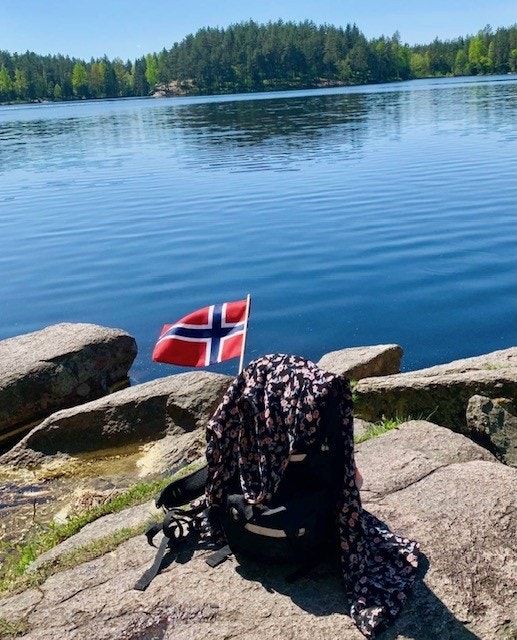 Nærområdet byr på vakre Romstjern - et populært turmål året rundt, kun en kort spasertur fra boligen (selgers eget bilde) Galleribilde