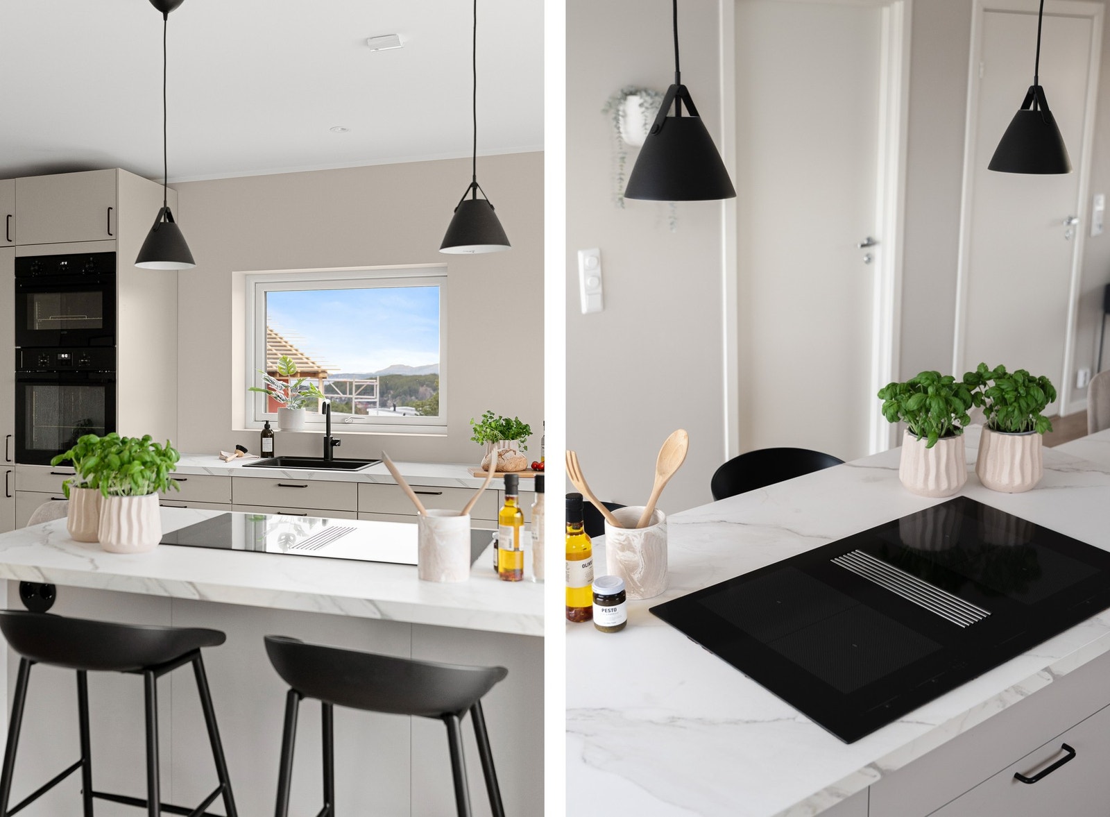 På kjøkkenet er det god skap- og benkeplass som gjør matlagingen til en drøm. Galleribilde