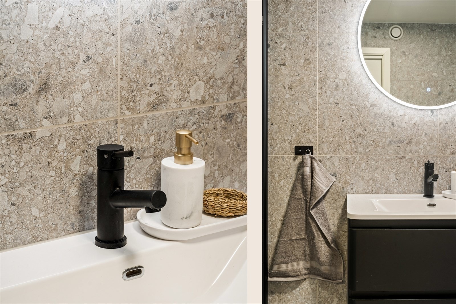 Det er varmekabler i gulvet på badet Galleribilde