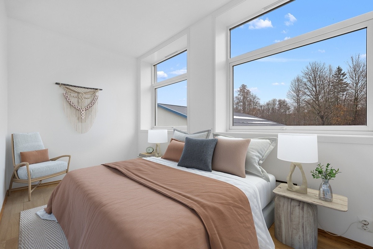 Soverom. Digitalt møblert Galleribilde