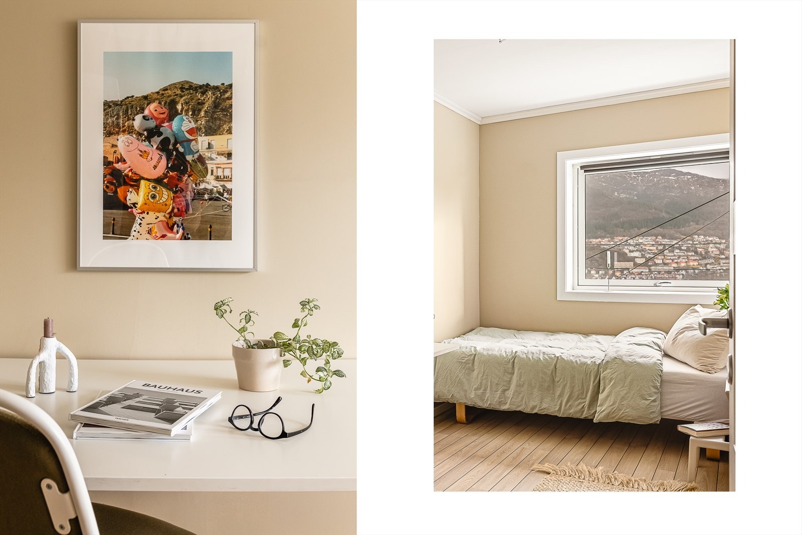 Soverommet måler 8,6 kvadratmeter. Galleribilde