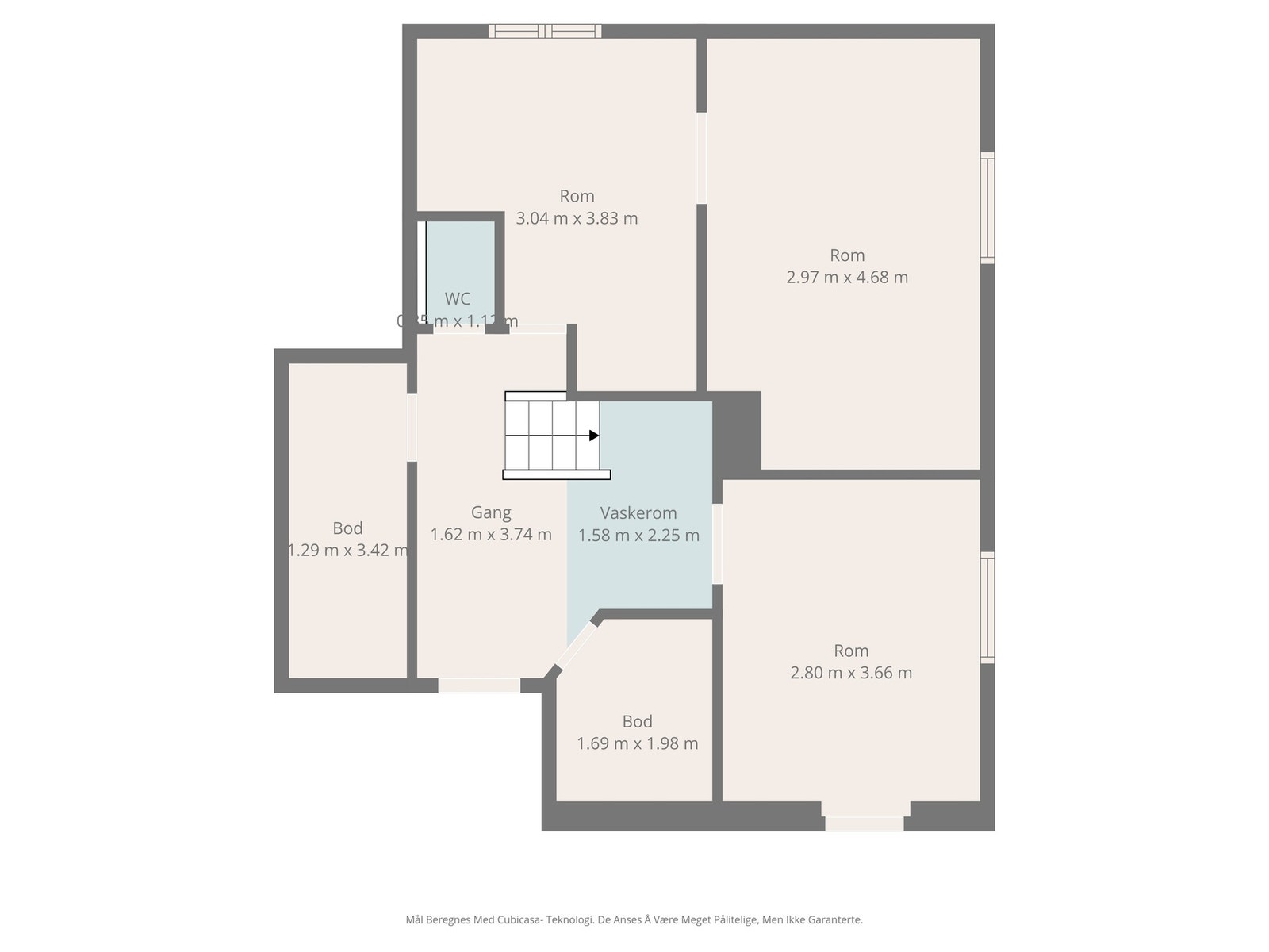 Plantegning kjeller. Obs: Mål er ikke 100% nøyaktige. Galleribilde
