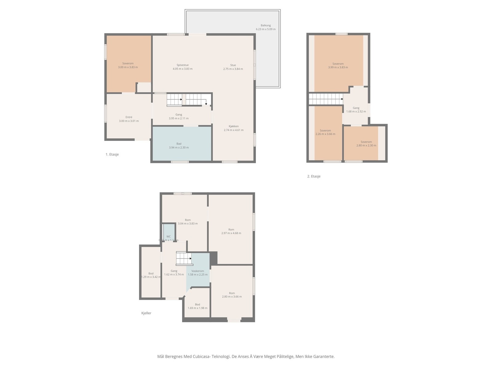 Plantegninger. Obs: Mål er ikke 100% nøyaktige. Galleribilde