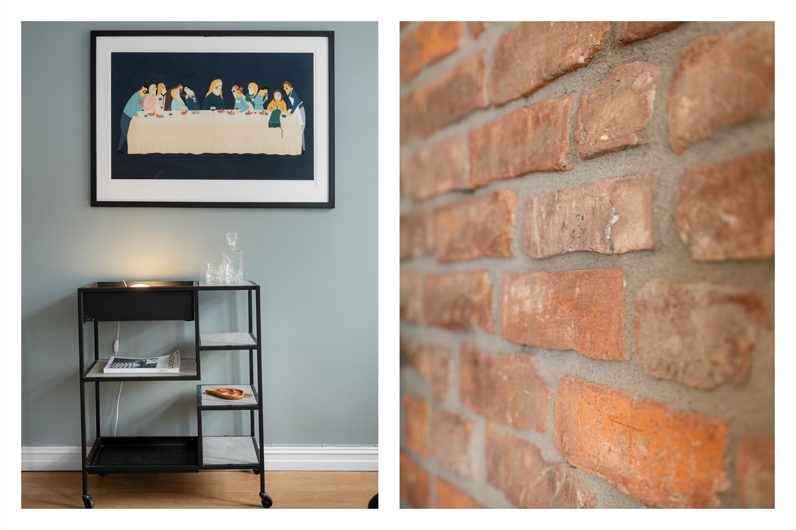 Klassiske detaljer som teglstein. Galleribilde