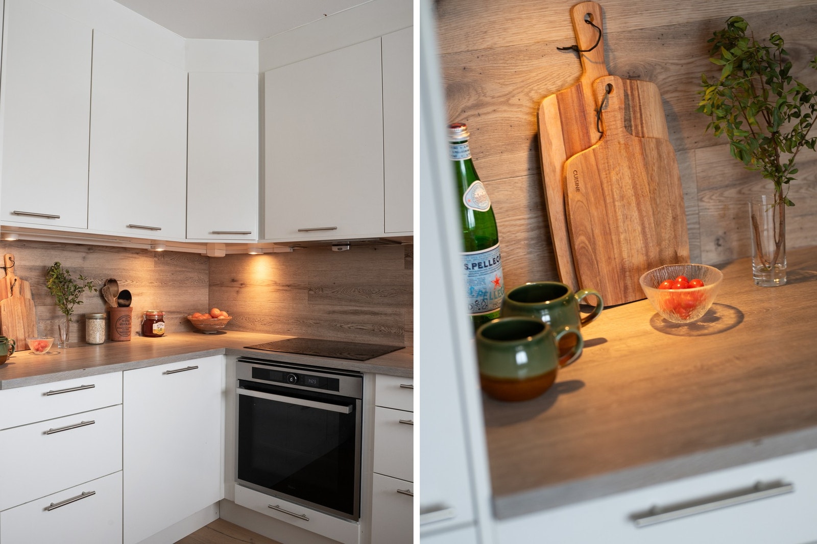 Induksjonstopp, stekeovn, oppvaskmaskin og kjøl/frys er integrert i innredningen. Galleribilde