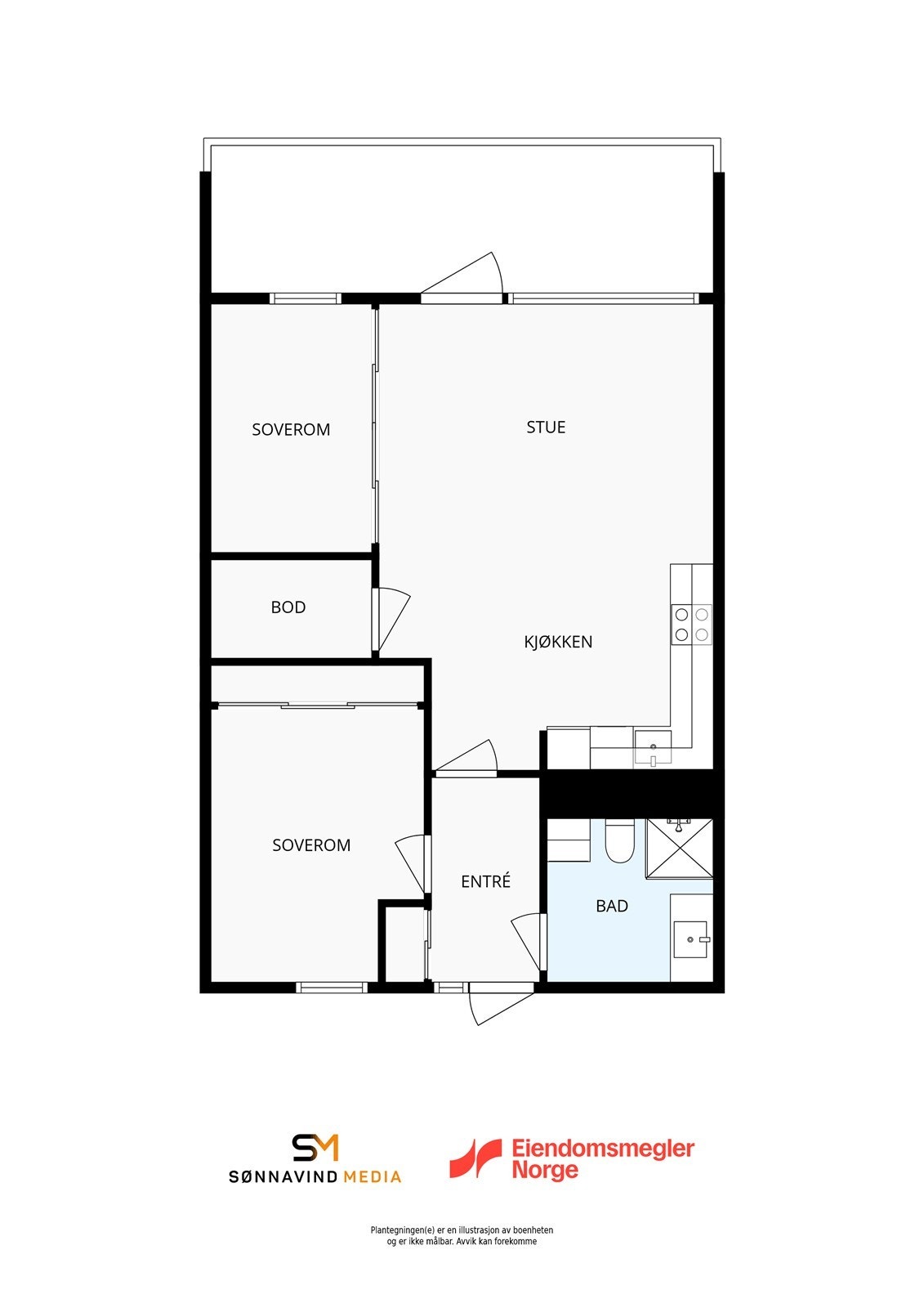 Lys og effektiv planløsning Galleribilde