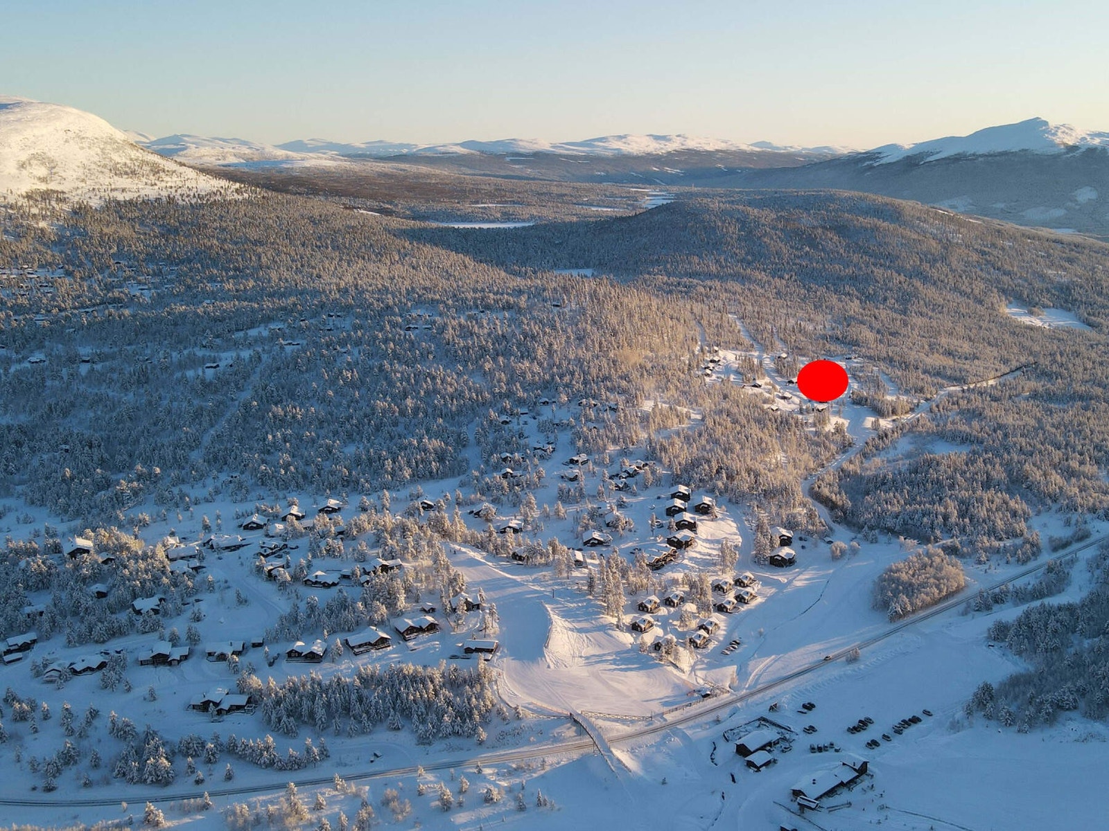 Tomteområdet sett fra alpinanlegget Galleribilde