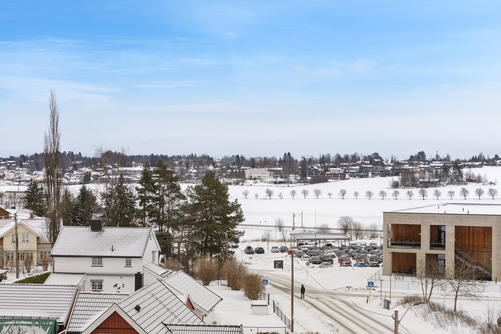 Fra leiligheten er det utsikt over nærområdet, med kort vei til friområder som Søndre Moer. Galleribilde
