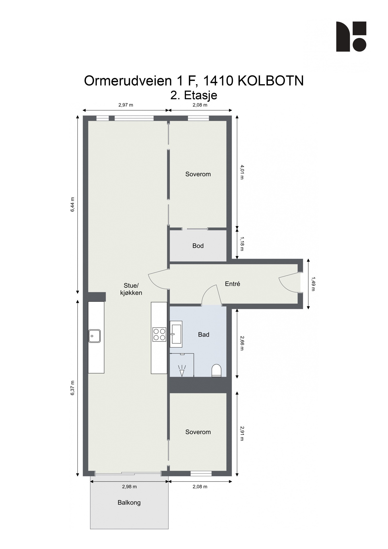 Plantegning - Ormerudveien 1F Galleribilde