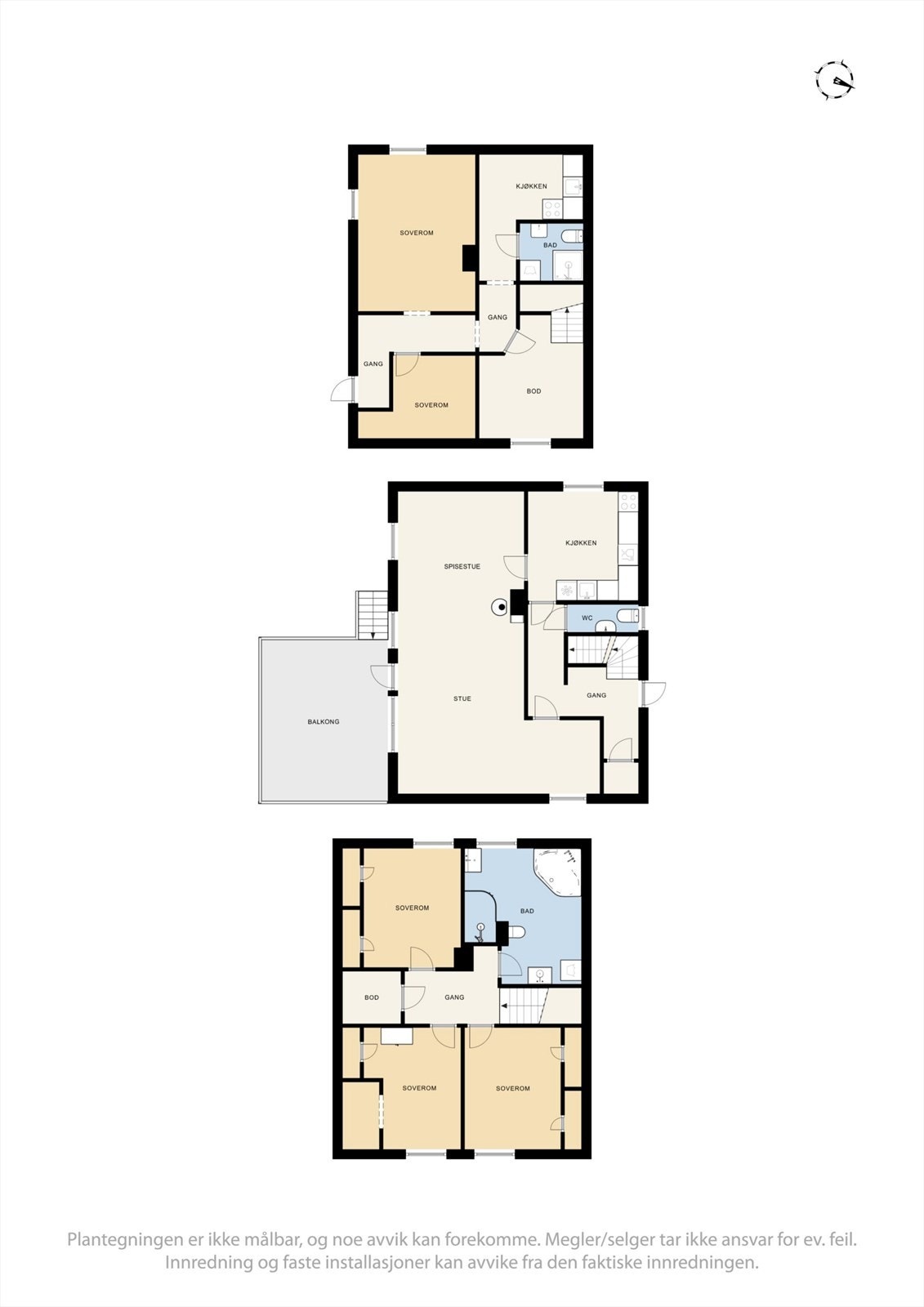 Boligen strekker seg over tre plan. Galleribilde