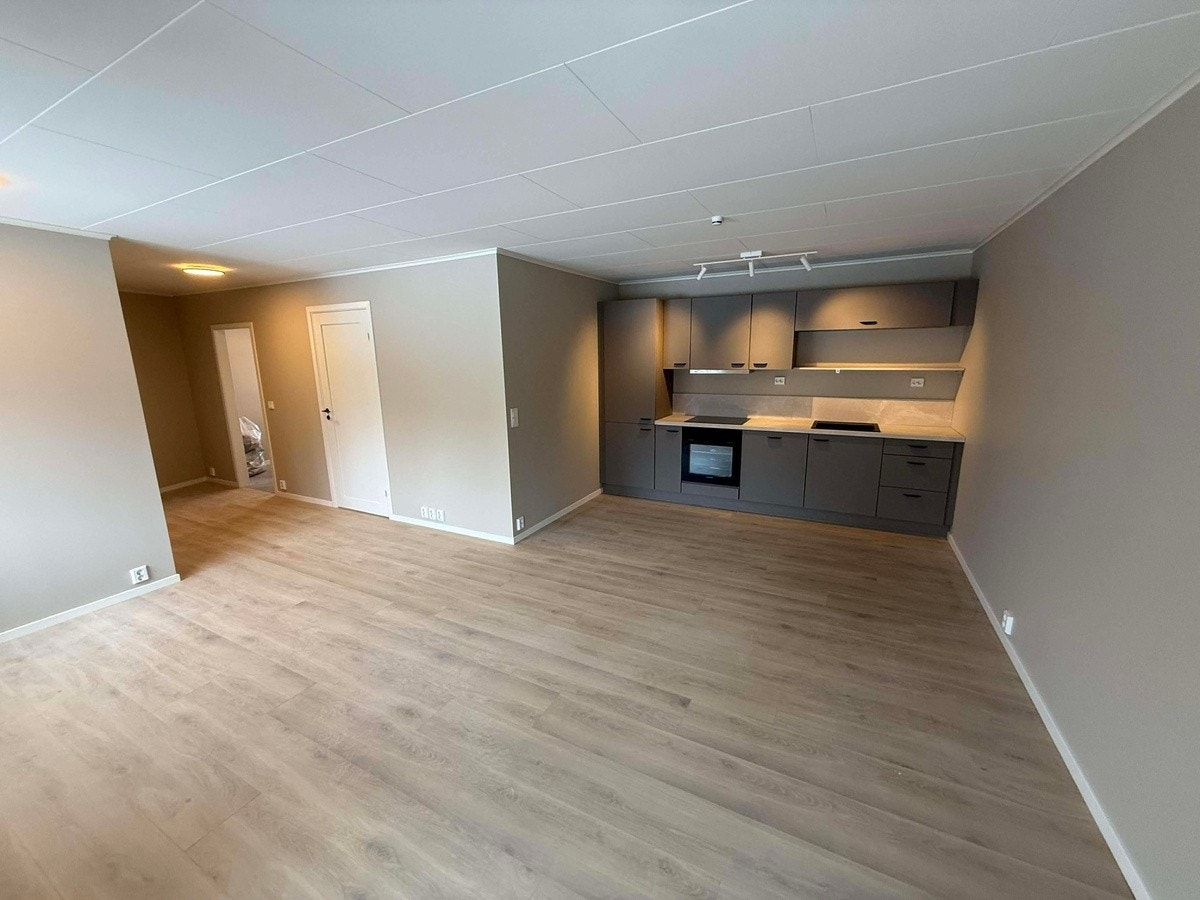 Nymoderne kjøkken med strøkne overflater og gode oppbevaringsmuligheter Galleribilde