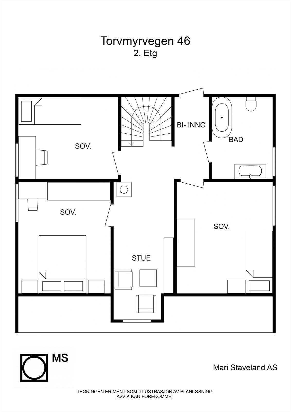 Plantegning loftsplan Galleribilde