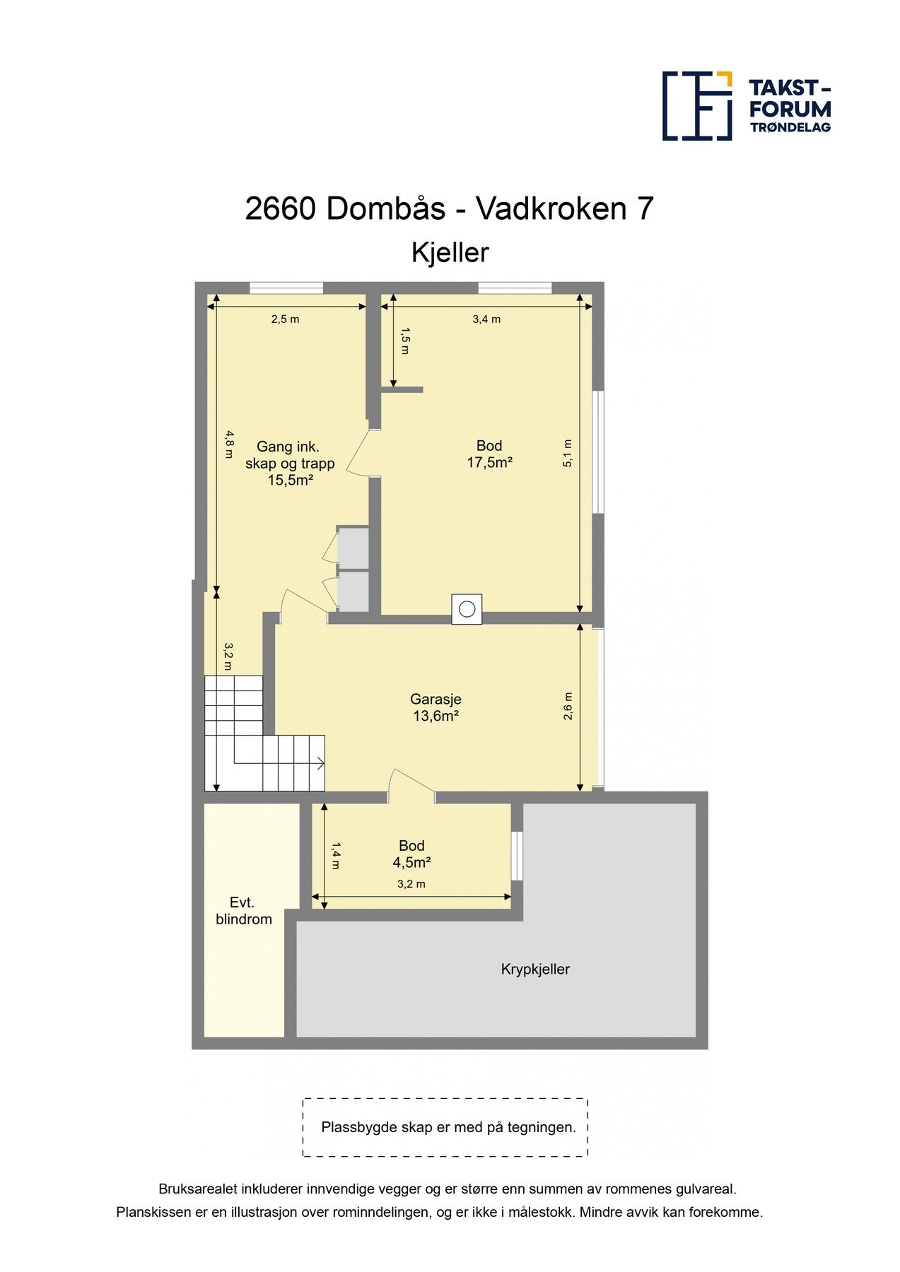 Planskisse kjeller. Galleribilde