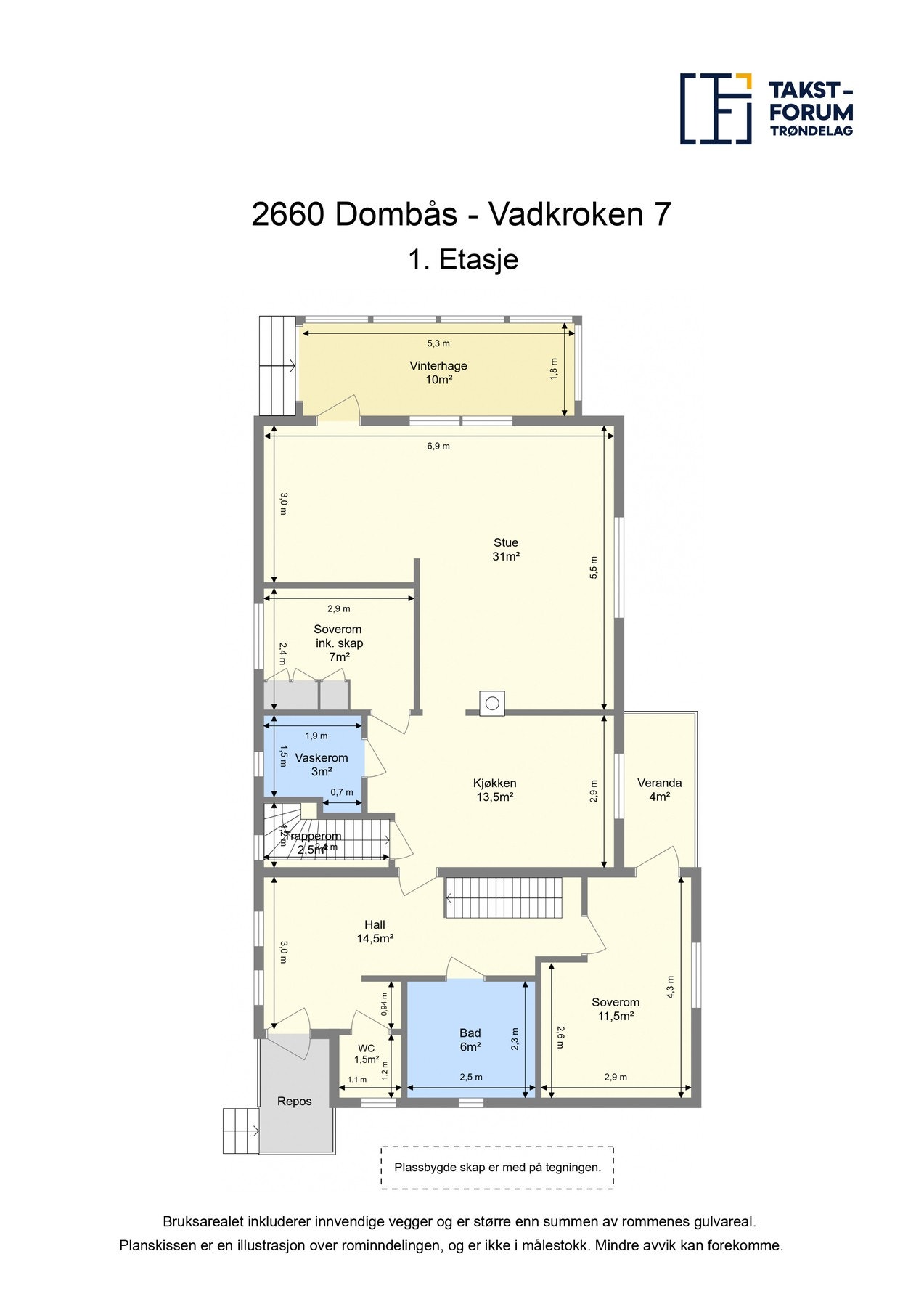 Planskisse 1. etasje. Galleribilde