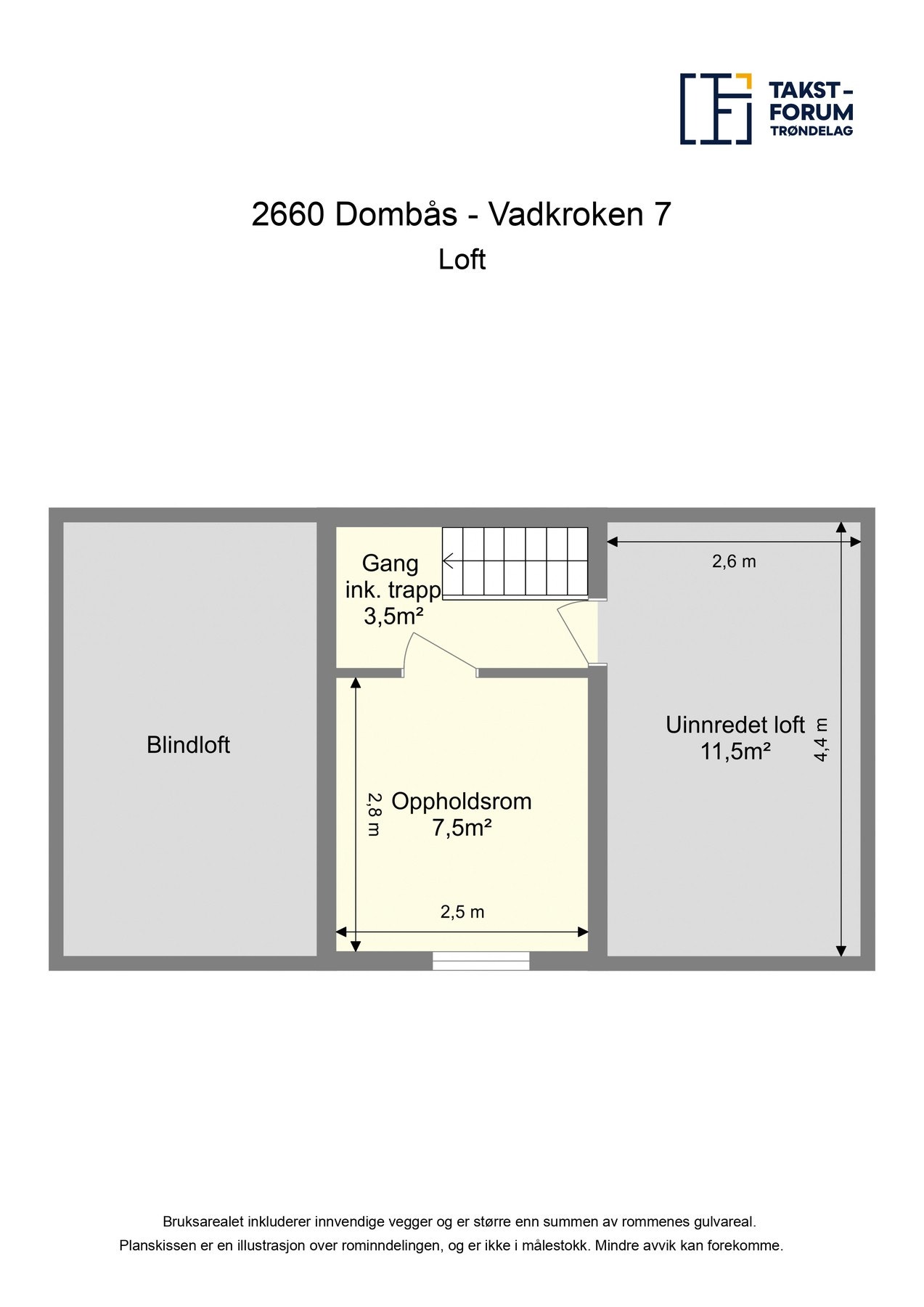 Planskisse loft. Galleribilde