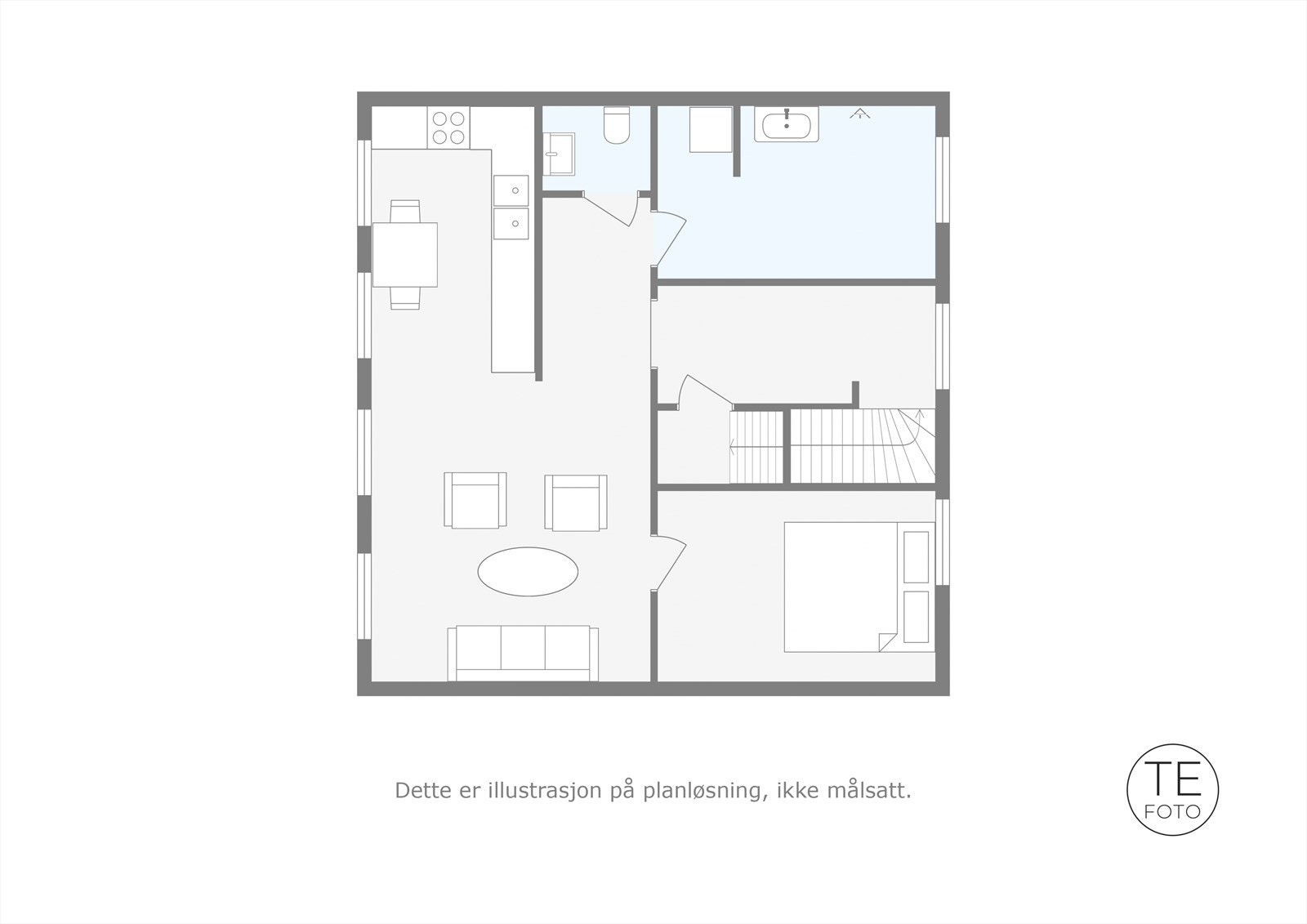 Planløsning for 2.etasje / hovedetasjen Galleribilde