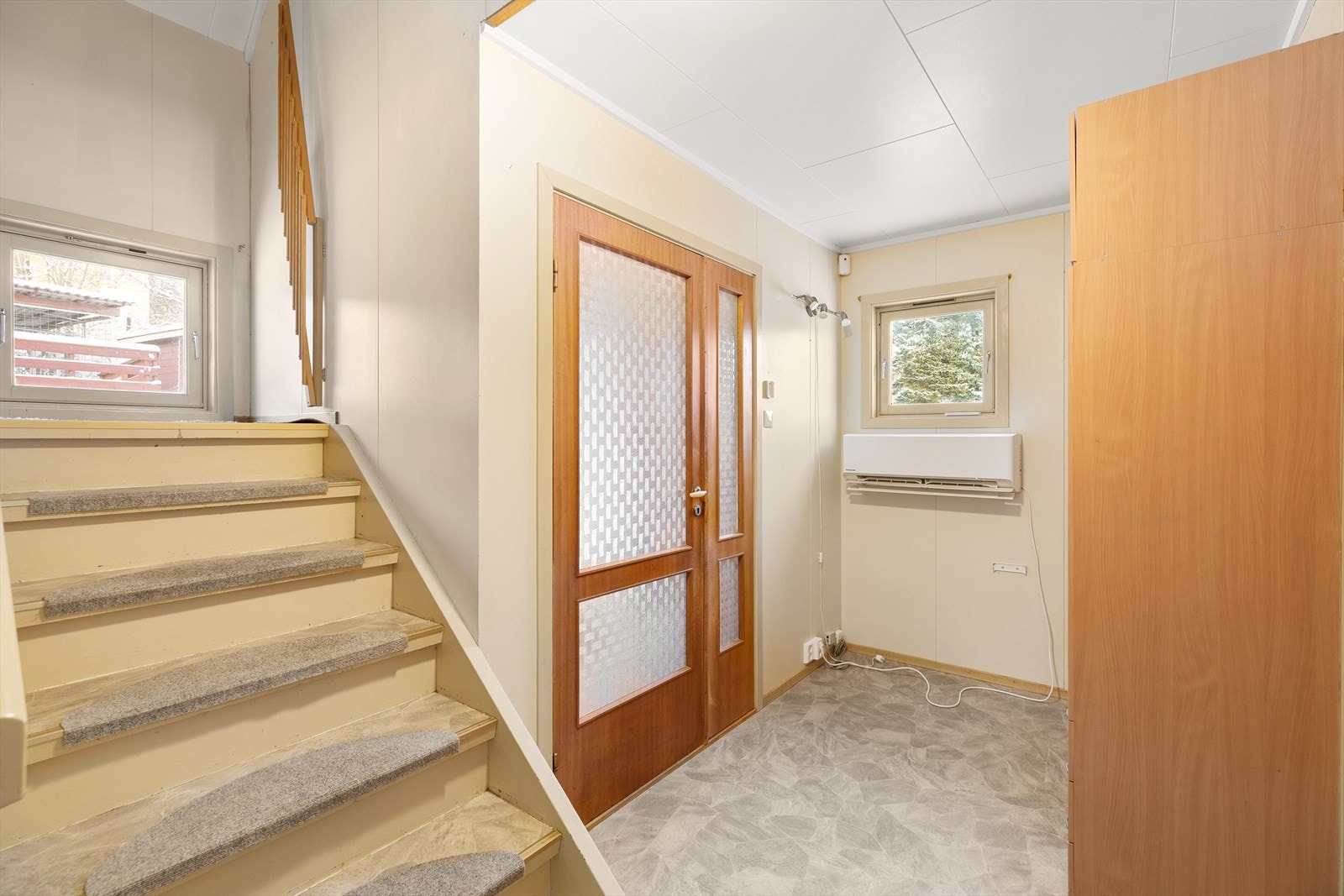 Varmepumpe i gangen i 1. etasje fra 2023. Galleribilde