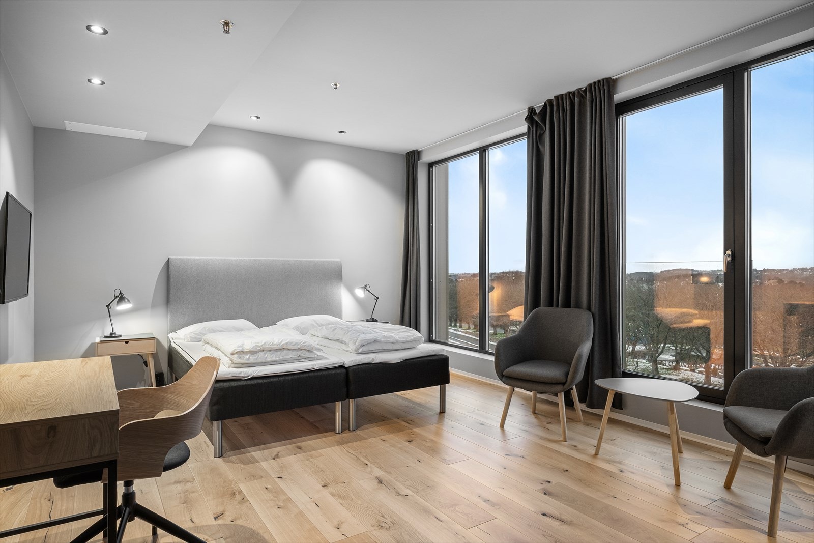 Det er 4 gjestehybler som er til disposisjon for beboere som får gjester og trenger ekstra sengeplass. Galleribilde