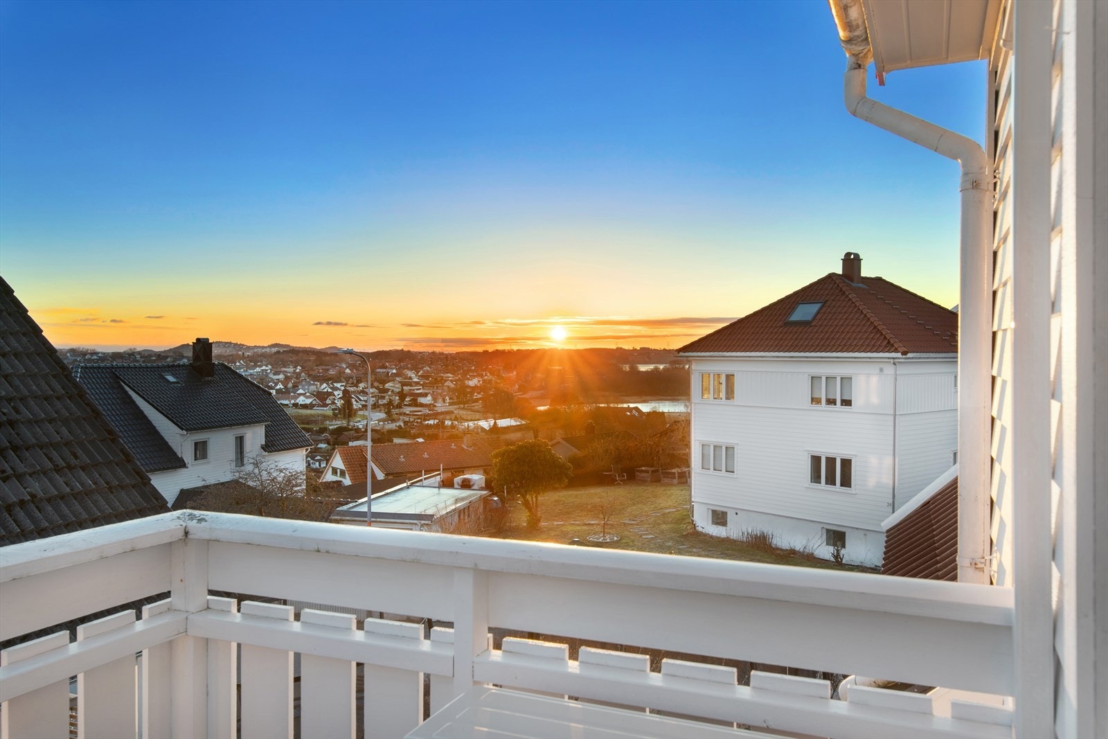 Utsikt med solnedgang Galleribilde