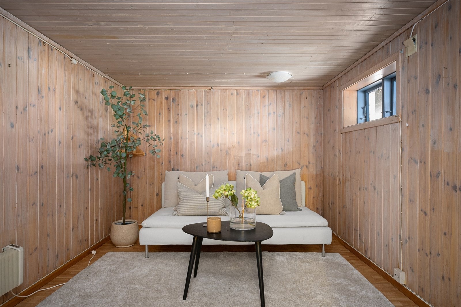 Rom i kjeller innredet til kjellerstue Galleribilde