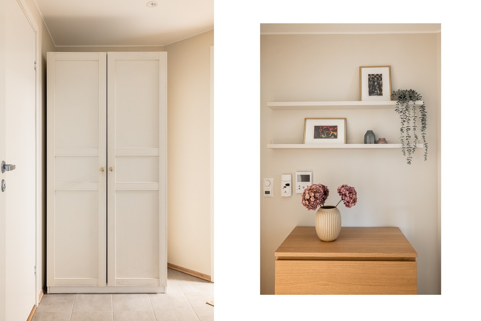 Entréen er lys og pen med god plass til oppbevaring av sko og yttertøy Galleribilde