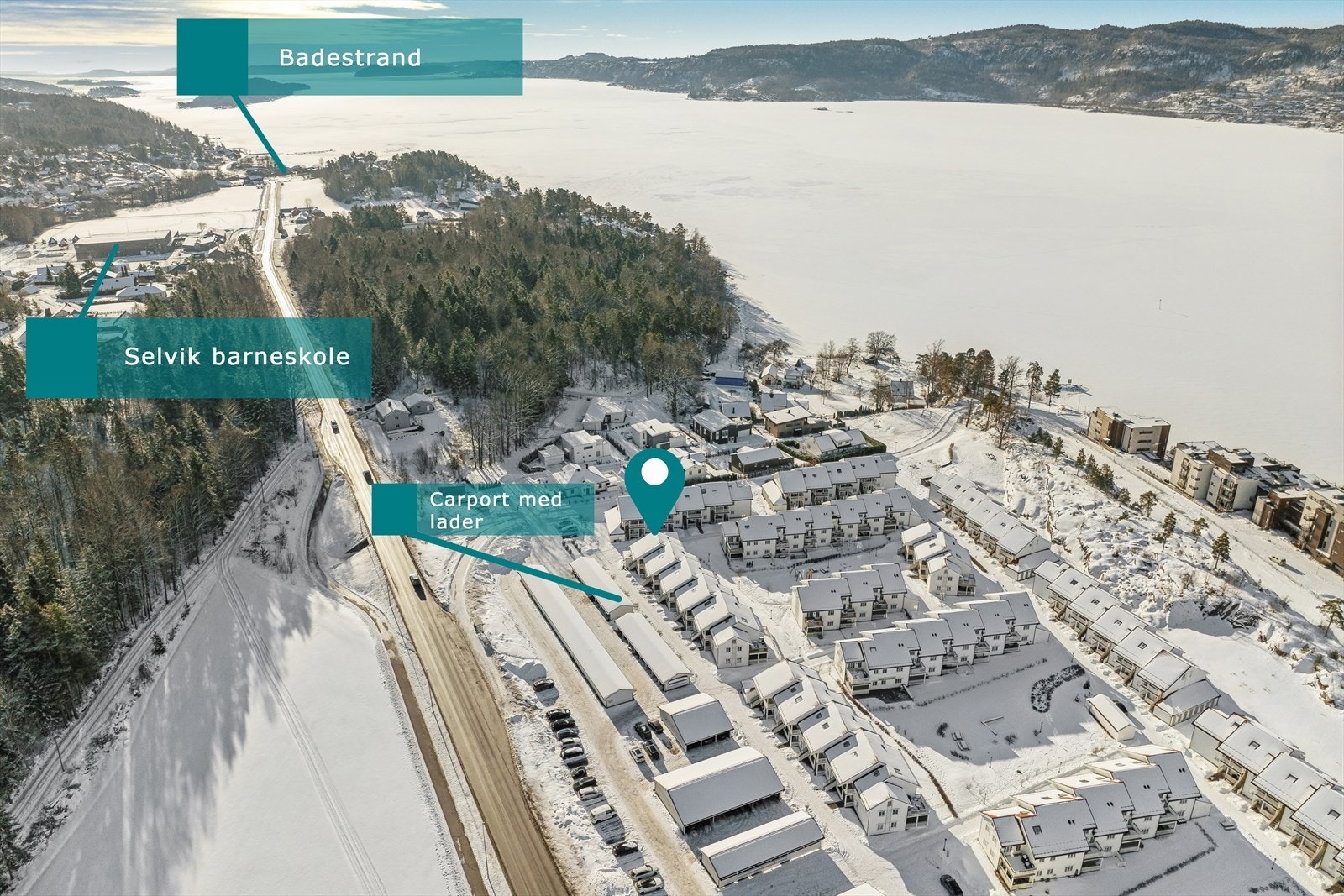 Nærhet til badestrand og Selvik barneskole. Tilhørende carport. Galleribilde