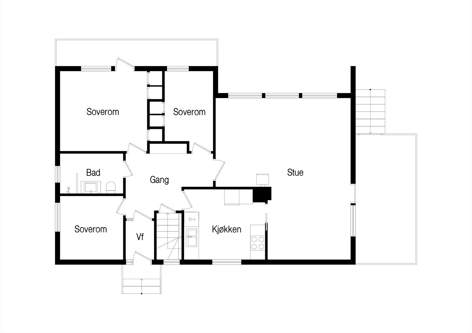 Plantegning 1.etg Galleribilde