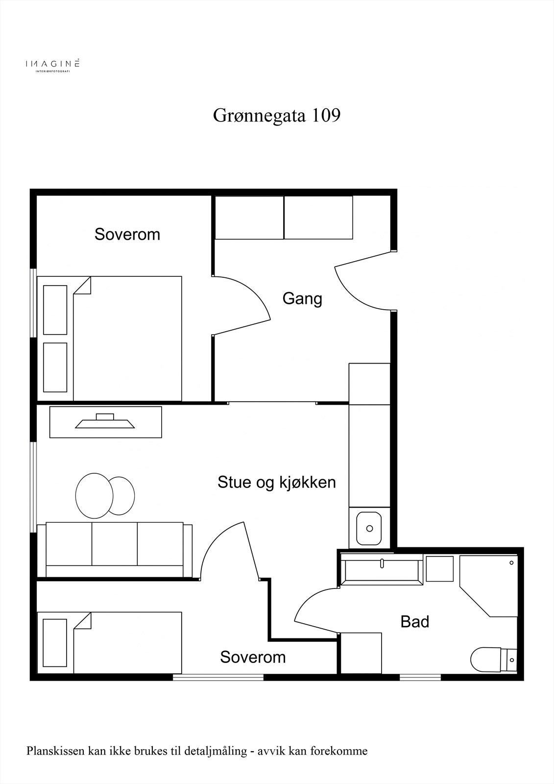 Grønnegata 109 - Plantegning 2D Galleribilde