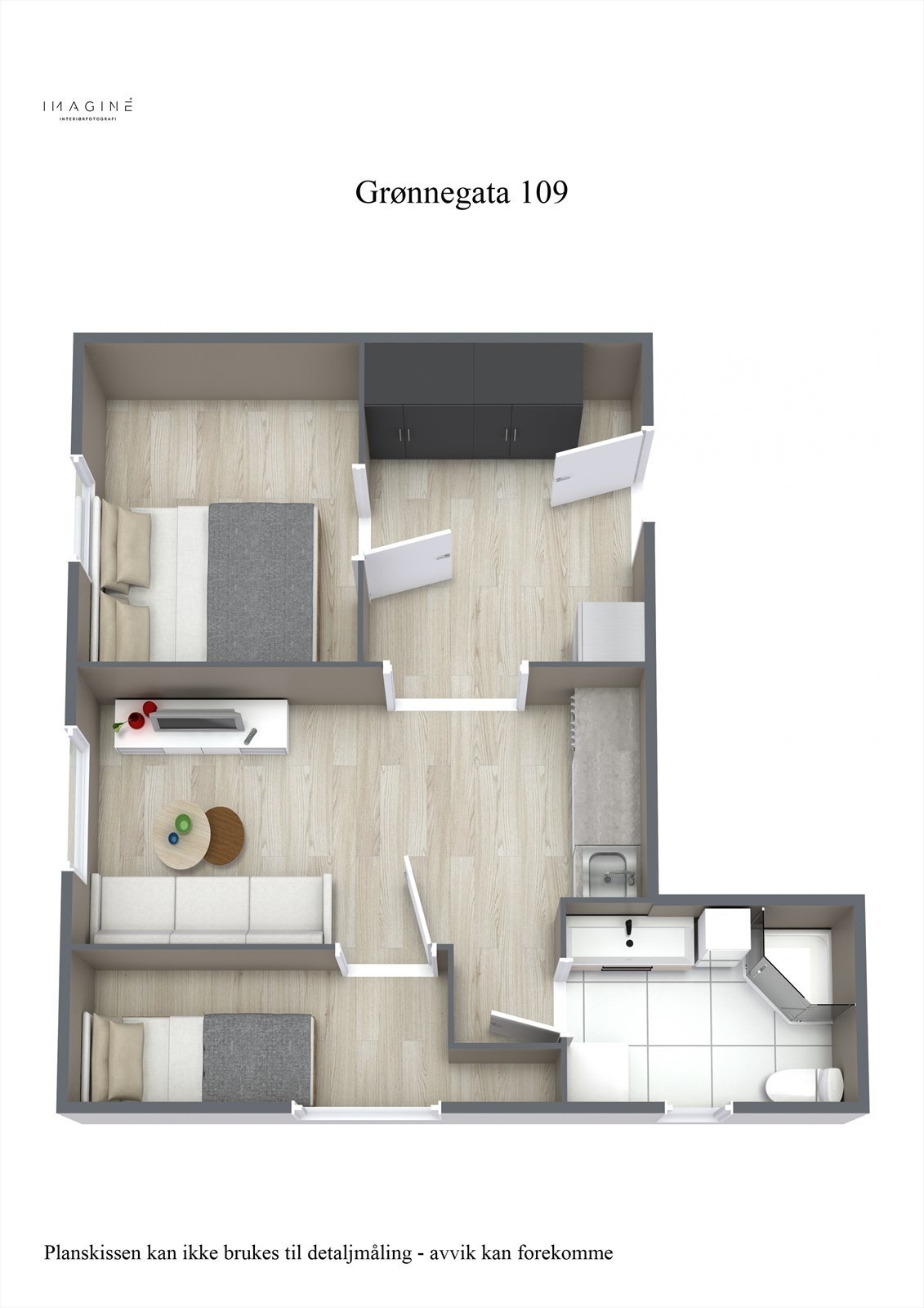 Grønnegata 109 - Plantegning 3D Galleribilde