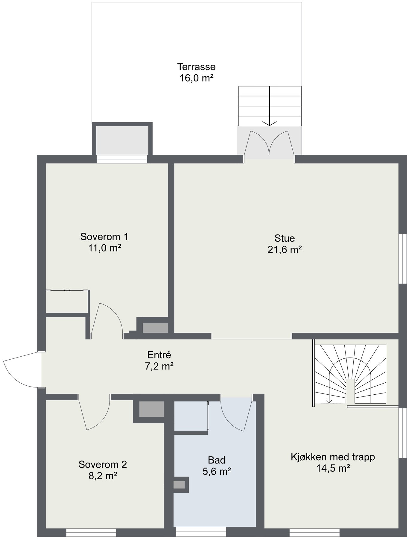 Plantegning 1. etasje Galleribilde
