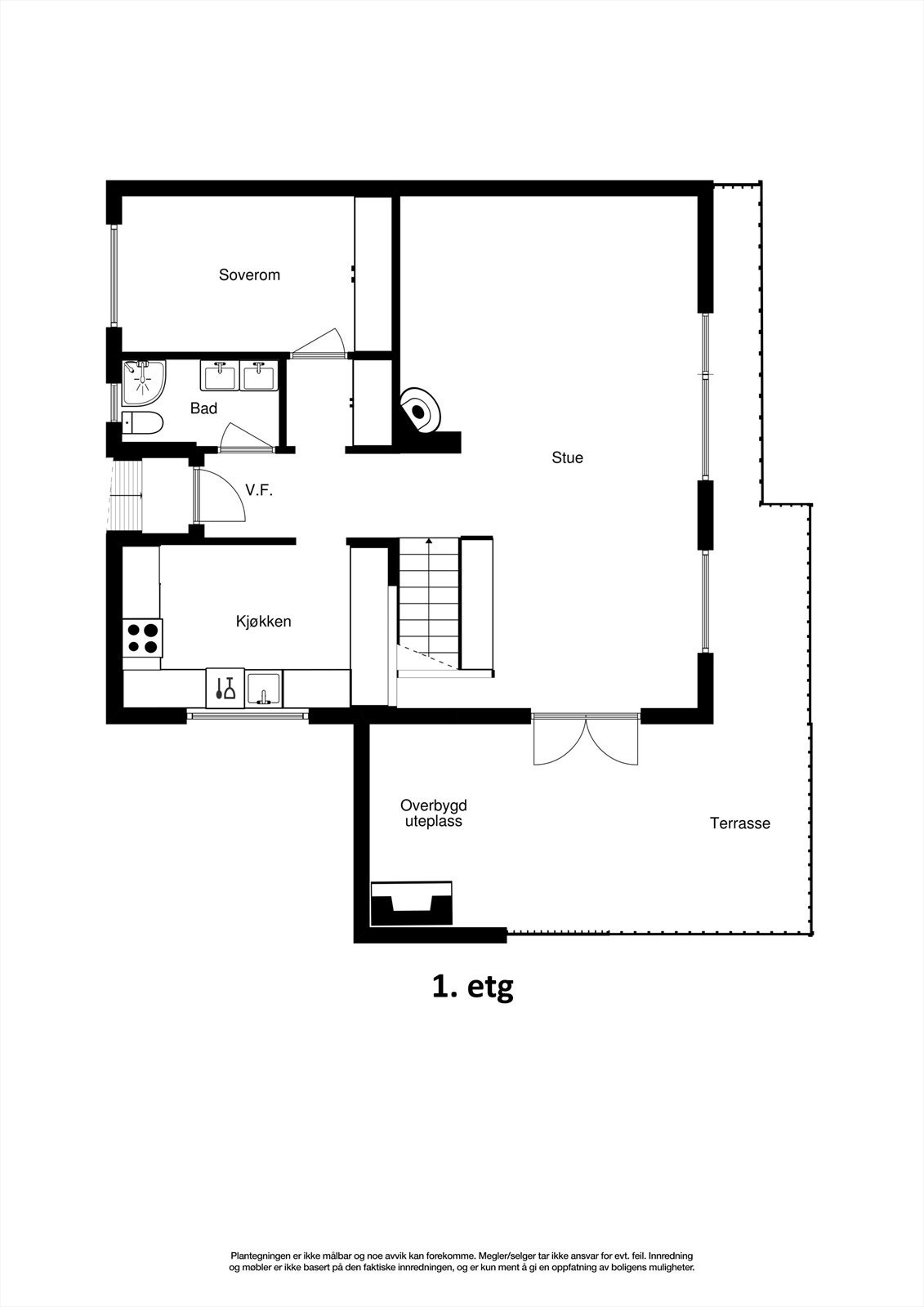 Plantegning, 1. etasje. Galleribilde