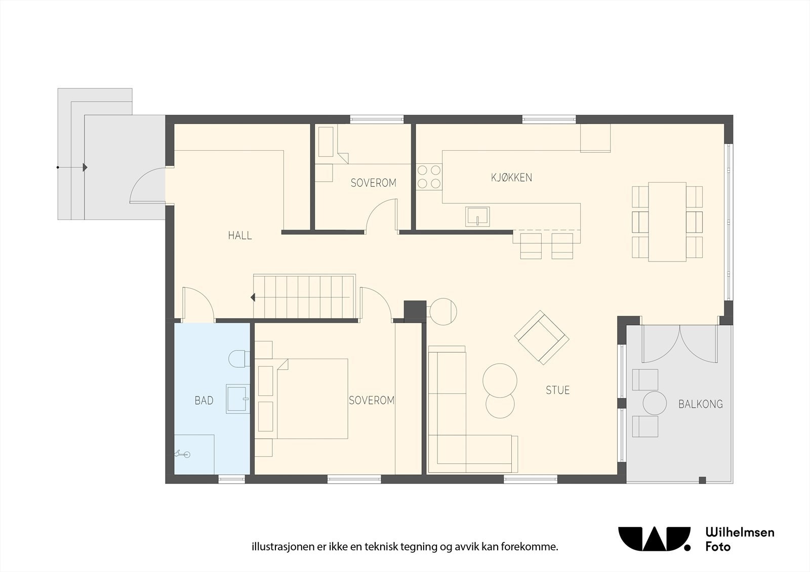 Plantegning 1. etasje Galleribilde