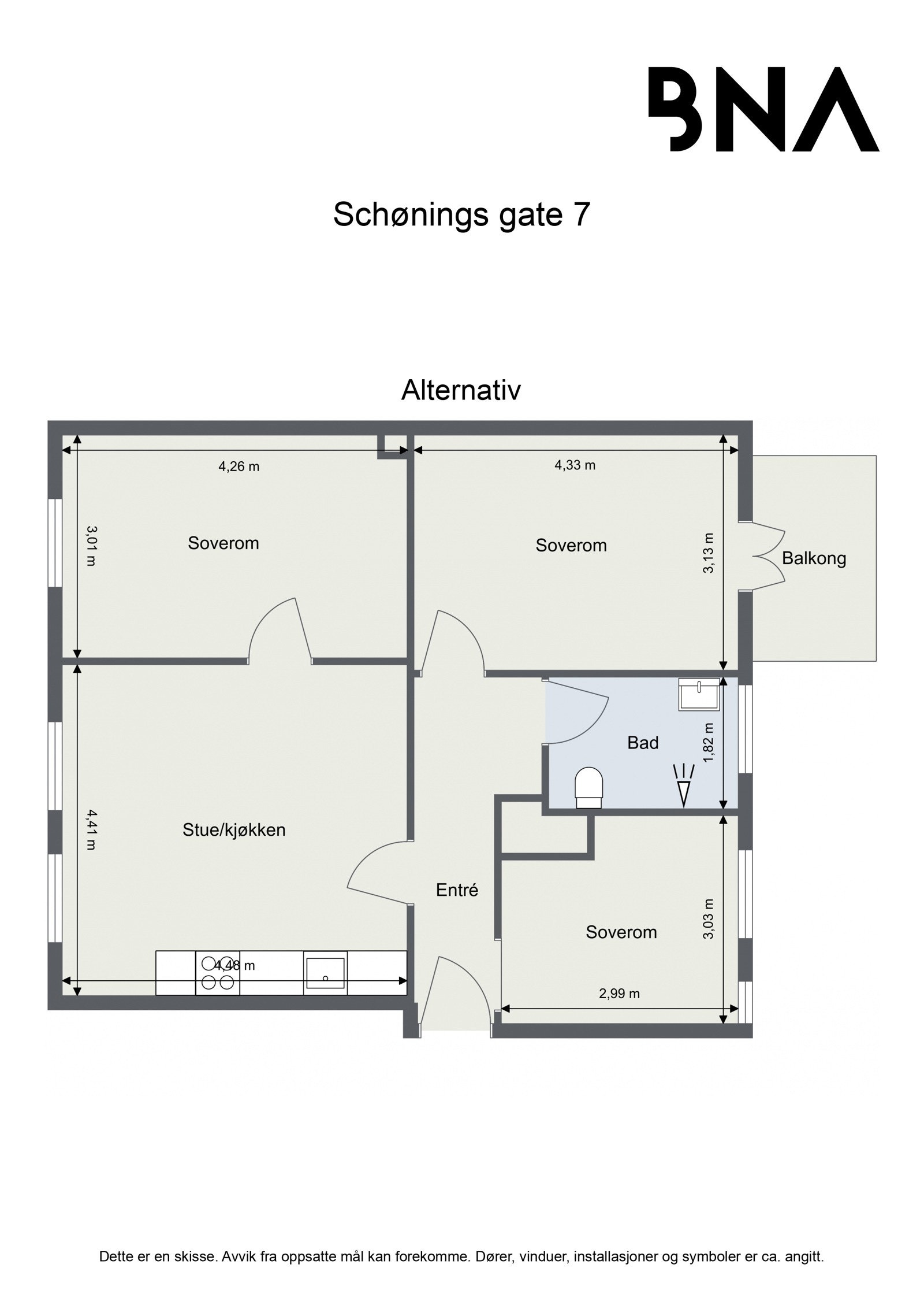 Alternativ plantegning - Det er ikke undersøkt gjennomførbarheten rundt dette Galleribilde