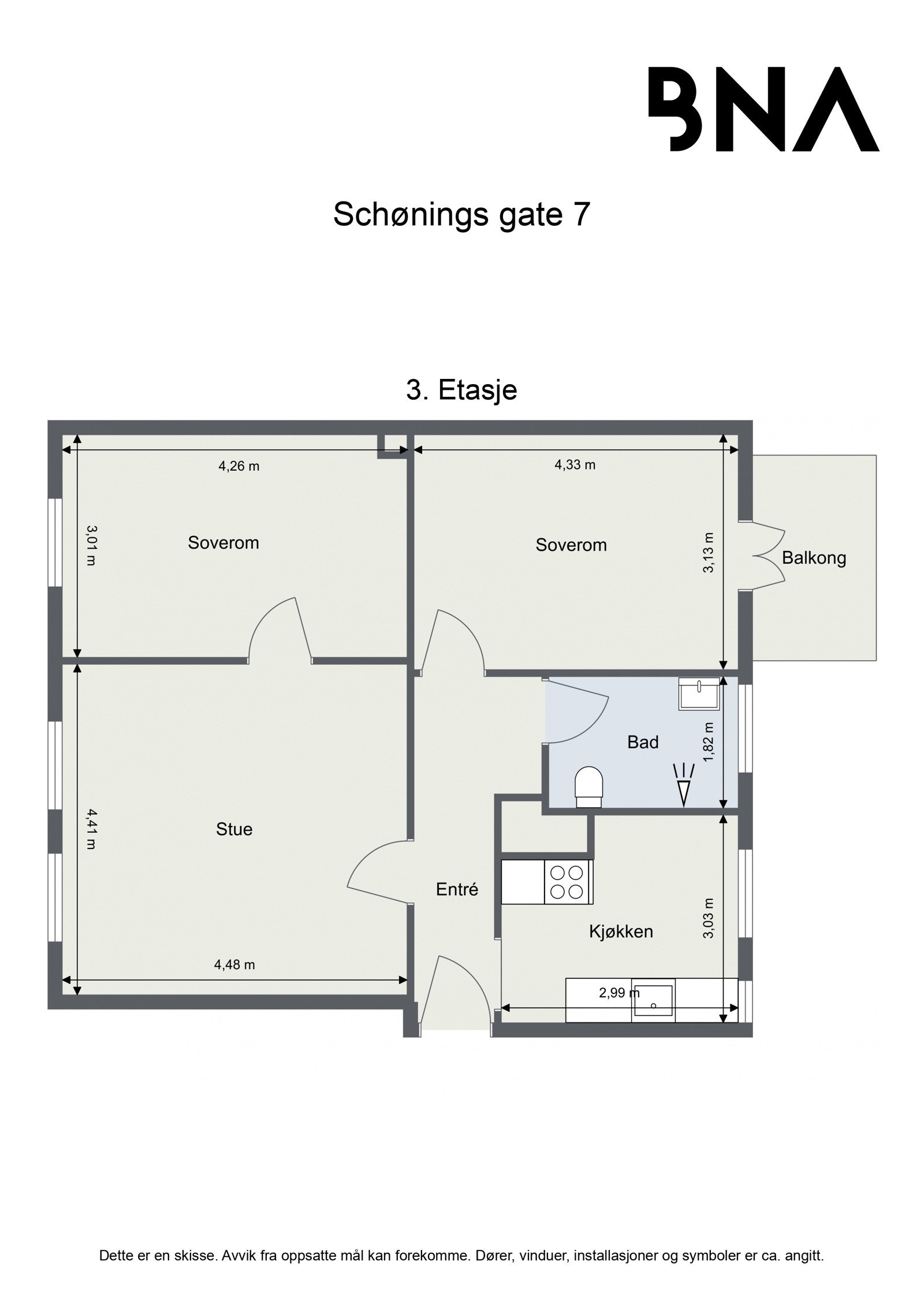 Plantegning - Leiligheten disponerer også en kjellerbod på ca. 4 kvm Galleribilde