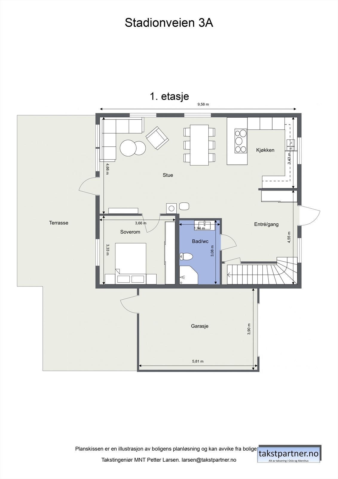 Planskisse 1. etasje. Galleribilde