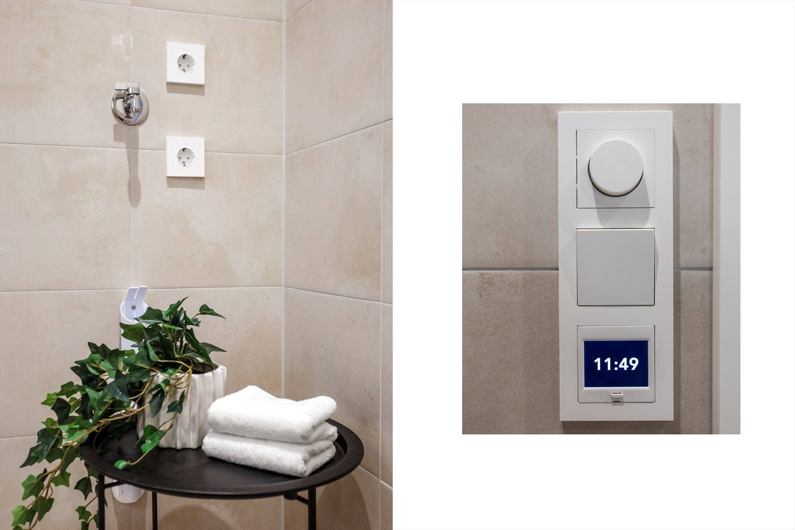 Det er flislagt gulv med elektrisk gulvvarme på baderommet. Galleribilde